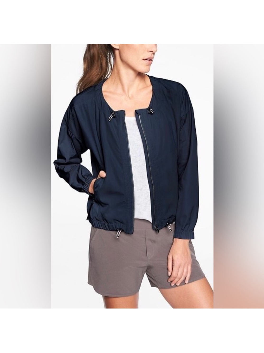 NWT Athleta Navy Lightweight Bomber Jacket